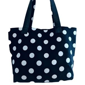 White Polka Dot Handmade Tote Bag